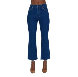 Pistola Lennon Cropped High Rise Jeans With Raw Hem In Waterloo